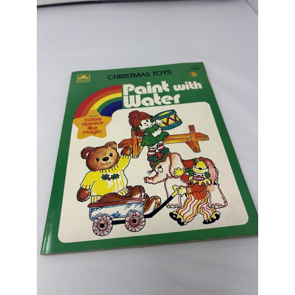 Vintage 1982 Golden Paint With Water Book Christmas Toys Nostalgic Childhood